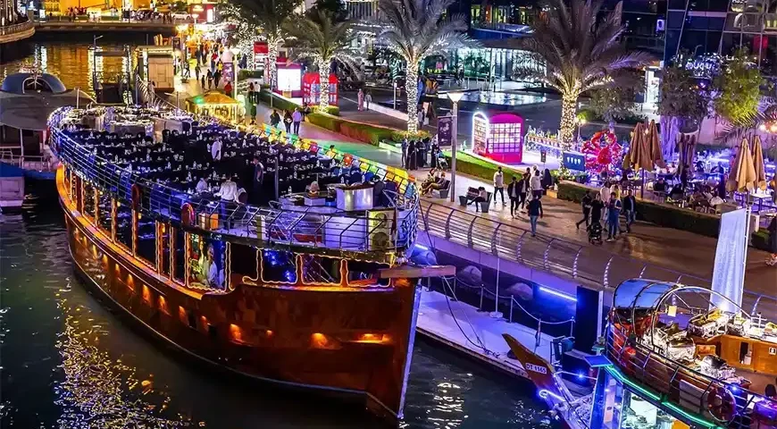 Find affordable Marina Dhow Cruise Dubai ticket prices for an unforgettable experience.