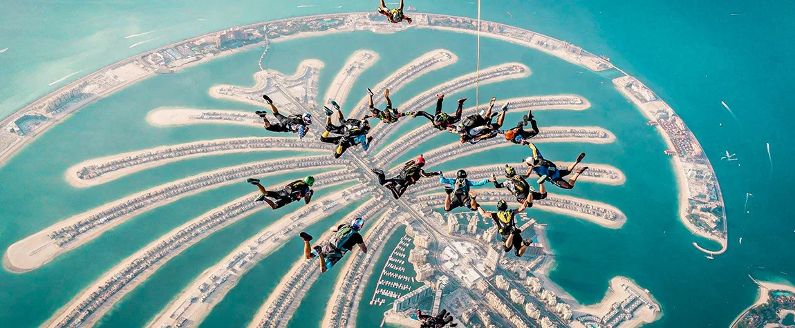 Skydiving over Palm Jumeirah