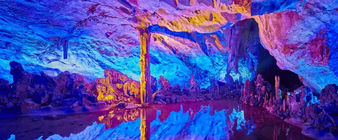 Take a look at the Reed Flute Cave in Guilin