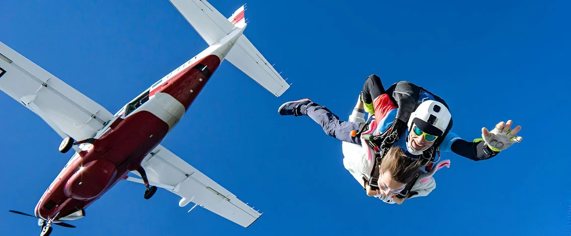 Have the thrill of skydiving over the Mediterranean